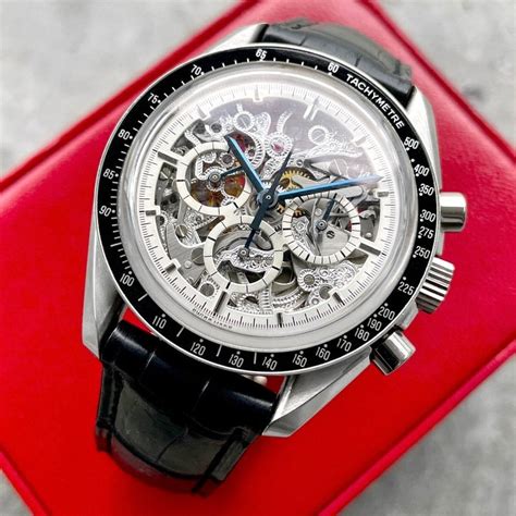 omega rectangle skeleton watch|skeleton chronograph watches.